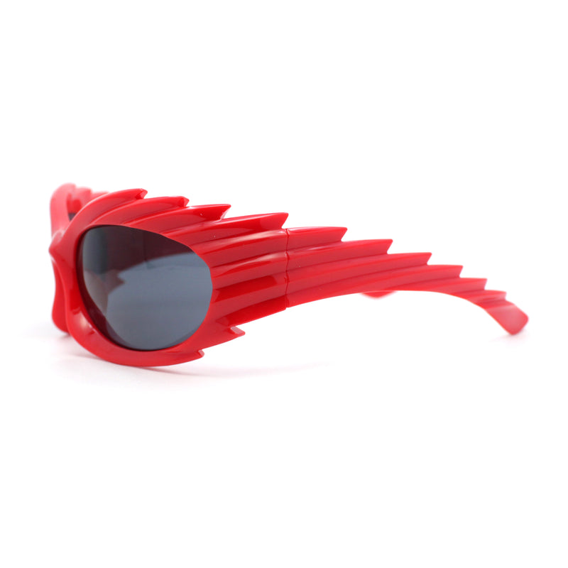 Hedgehog Fur Carving Retro Wrap Thick Temple Plastic Sunglasses