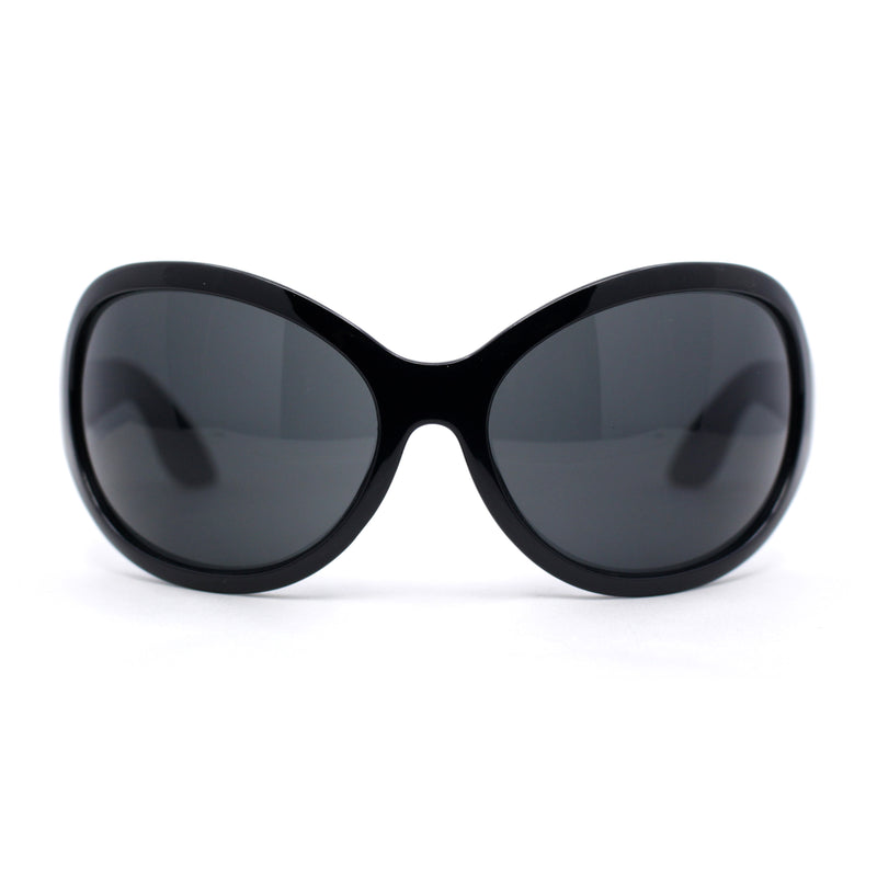 Retro Oversize Round Wrap Around Minimal 90s Dragonfly Sunglasses