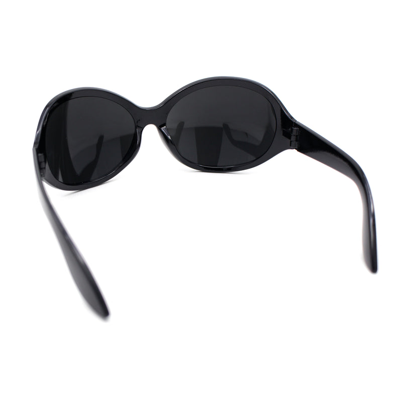 Retro Oversize Round Wrap Around Minimal 90s Dragonfly Sunglasses