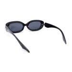 Womens Retro Mod Oval Thick Plastic Fashion Chic Sunglasses
