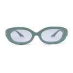 Womens Retro Mod Oval Thick Plastic Fashion Chic Sunglasses