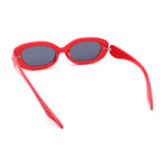 Womens Retro Mod Oval Thick Plastic Fashion Chic Sunglasses