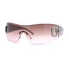 Womens Classic 90s Diva Rimless Shield Designer Fashion Sunglasses