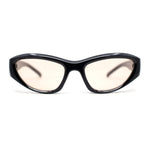 Trendy 90s Sport Styling Retro Narrow Wrap Cat Eye Plastic Sunglasses