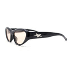 Trendy 90s Sport Styling Retro Narrow Wrap Cat Eye Plastic Sunglasses
