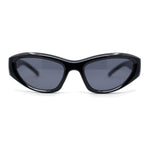 Trendy 90s Sport Styling Retro Narrow Wrap Cat Eye Plastic Sunglasses