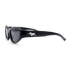 Trendy 90s Sport Styling Retro Narrow Wrap Cat Eye Plastic Sunglasses