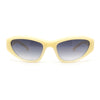 Trendy 90s Sport Styling Retro Narrow Wrap Cat Eye Plastic Sunglasses