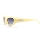 Trendy 90s Sport Styling Retro Narrow Wrap Cat Eye Plastic Sunglasses