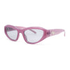 Trendy 90s Sport Styling Retro Narrow Wrap Cat Eye Plastic Sunglasses