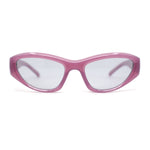 Trendy 90s Sport Styling Retro Narrow Wrap Cat Eye Plastic Sunglasses