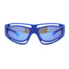 Trendy Vented 90s Sport Wrap Around Thick Arm Plastic Rectangular Sunglasses