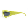 Trendy Vented 90s Sport Wrap Around Thick Arm Plastic Rectangular Sunglasses