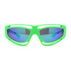 Trendy Vented 90s Sport Wrap Around Thick Arm Plastic Rectangular Sunglasses