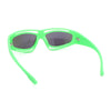 Trendy Vented 90s Sport Wrap Around Thick Arm Plastic Rectangular Sunglasses