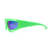 Trendy Vented 90s Sport Wrap Around Thick Arm Plastic Rectangular Sunglasses