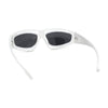 Trendy Vented 90s Sport Wrap Around Thick Arm Plastic Rectangular Sunglasses