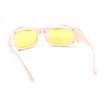 Super Funky Shoe Lace Trim Rectangular Wrap Around Plastic Sunglasses