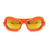 Super Funky Shoe Lace Trim Rectangular Wrap Around Plastic Sunglasses