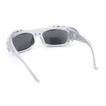 Super Funky Shoe Lace Trim Rectangular Wrap Around Plastic Sunglasses