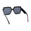 Womens Oversized Glitter Squared Rectangular Butterfly Plastic Sunglasses