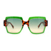 Womens Oversized Glitter Squared Rectangular Butterfly Plastic Sunglasses