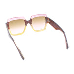 Womens Oversized Glitter Squared Rectangular Butterfly Plastic Sunglasses