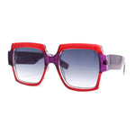 Womens Oversized Glitter Squared Rectangular Butterfly Plastic Sunglasses