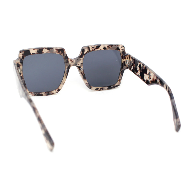 Womens Oversized Glitter Squared Rectangular Butterfly Plastic Sunglasses