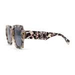 Womens Oversized Glitter Squared Rectangular Butterfly Plastic Sunglasses