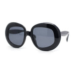 Womens Mod Chic Oversized Round Thick Butterfly Plastic Designer Sunglasses