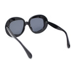 Womens Mod Chic Oversized Round Thick Butterfly Plastic Designer Sunglasses