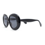 Womens Mod Chic Oversized Round Thick Butterfly Plastic Designer Sunglasses