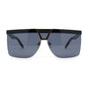 Flat Top Half Rim Euro Style Mafia Shield Plastic Oversize Sunglasses