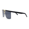 Flat Top Half Rim Euro Style Mafia Shield Plastic Oversize Sunglasses