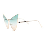 Retro Funky Bohemian Elongated Metal Rim Cat Eye Sunglasses