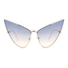 Retro Funky Bohemian Elongated Metal Rim Cat Eye Sunglasses