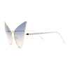 Retro Funky Bohemian Elongated Metal Rim Cat Eye Sunglasses