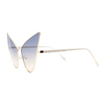 Retro Funky Bohemian Elongated Metal Rim Cat Eye Sunglasses