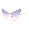 Retro Funky Bohemian Elongated Metal Rim Cat Eye Sunglasses