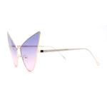 Retro Funky Bohemian Elongated Metal Rim Cat Eye Sunglasses