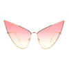 Retro Funky Bohemian Elongated Metal Rim Cat Eye Sunglasses