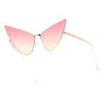 Retro Funky Bohemian Elongated Metal Rim Cat Eye Sunglasses