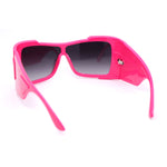 XXL Curved Wrap Around Rectangular Thick Arm Sport Plastic Sunglasses