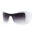 XXL Curved Wrap Around Rectangular Thick Arm Sport Plastic Sunglasses