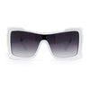 XXL Curved Wrap Around Rectangular Thick Arm Sport Plastic Sunglasses