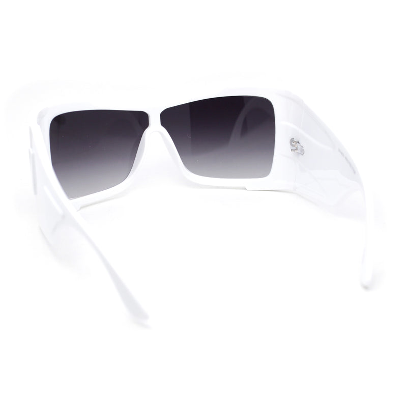 XXL Curved Wrap Around Rectangular Thick Arm Sport Plastic Sunglasses