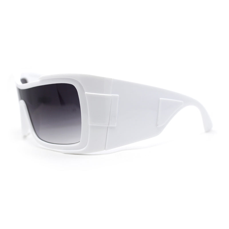 XXL Curved Wrap Around Rectangular Thick Arm Sport Plastic Sunglasses