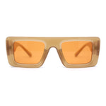 Womens Retro Squared Rectangular Mod Thick Plastic Sunglasses