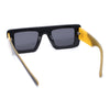 Womens Retro Squared Rectangular Mod Thick Plastic Sunglasses